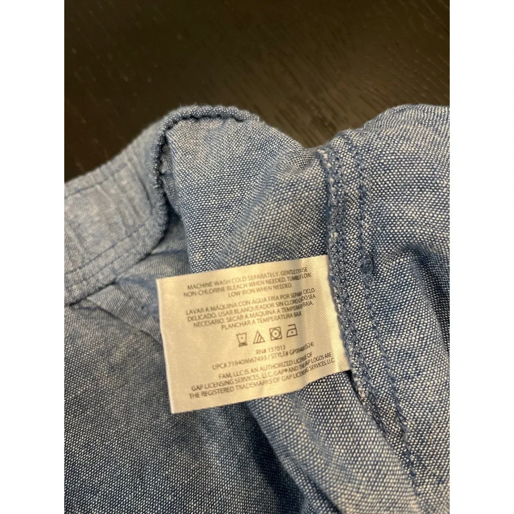 Gap Mens XL Blue Linen Blend Drawstring Elastic Waist Shorts Chambray GP00486524